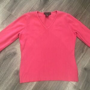 💜Geoffrey Beene Sport Stretch Pink Sweater Vibrant Casual Chic Everyday Wear